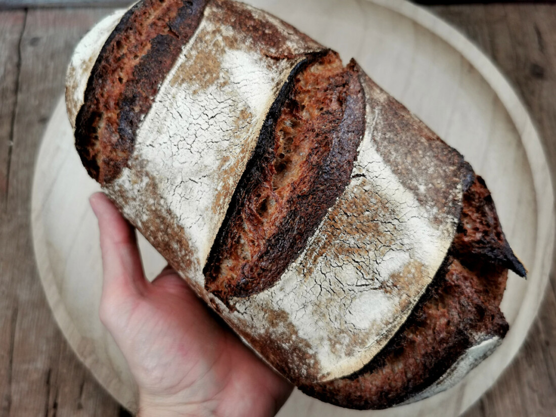 100% Vollkorn Sauerteig-Mischbrot [Einfaches Rezept]